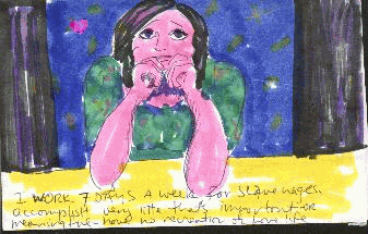 Anita painted this SORROWING WOMAN
                    with the broken heart